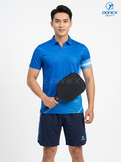 Áo thể thao nam MC-9166-04-01 Xanh bích phối trắng